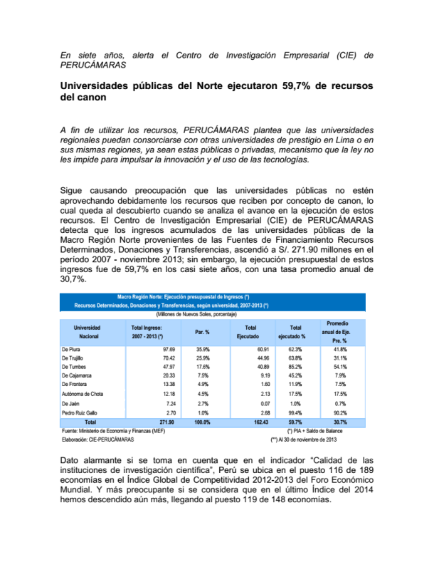 Universidades públicas uso canon
