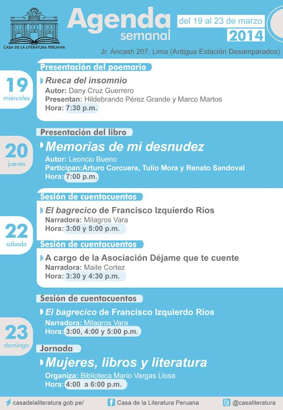 Casa de Literatura 19 al 23 de Marzo