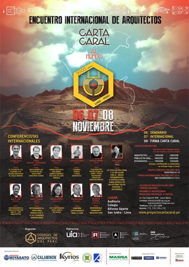 carta Caral al mundo afiche