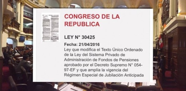 Retiro de fondos AFP Perú ley N°30425
