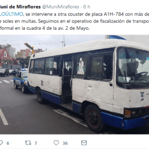 Municipalidad de Miraflores en su objetivo contra la informalidad, interviene microbuses que acumulaban multas&nbsp;millonarias