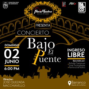 Barranco: ‘Concierto bajo el puente’ en la Bajada de los&nbsp;Baños