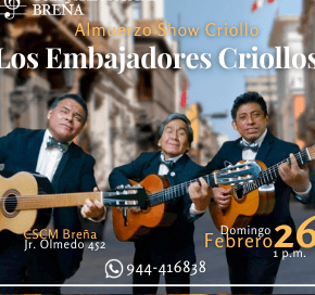 Los embajadores criollos celebran el mes del amor con sus éxitos de oro en almuerzo show artístico el domingo 26 de&nbsp;febrero