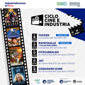 Nueva edición del ciclo Cine e Industria de la SNI con ingreso libre previa inscripción y el CCPUCP con entradas en Joinnus: Historias de espíritu&nbsp;emprendedor