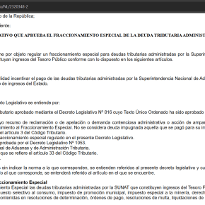 Prórroga del Régimen de Fraccionamiento Especial de Deudas Tributarias previsto en el Decreto Legislativo 1634: CCL saludó la disposición del Congreso de la&nbsp;República