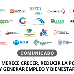 Combatir el crimen organizado,Nueva ley que Devuelva Competitividad al Sector Agrario y Solucionar la situación de Petroperú dilapidando  miles de millones de soles en Perú:Destacan dentro de los cinco puntos Comunicado de 28 gremios empresariales más otros&nbsp;134