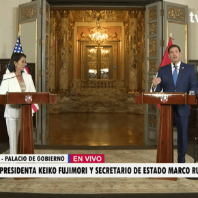 Secretario de Estado de Estados Unidos, Marco Rubio en visita oficial a Perú con la presidenta Keiko Fujimori destaca cooperación contra las amenazas del terrorismo transnacional, las oportunidades comerciales y el beneficio por ser socio de EE.UU. y la reciprocidad que se comprometió la mandataria por la colaboración directa que su país está&nbsp;recibiendo