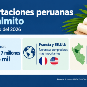Francia y EE.UU. fueron los principales compradores de palmito peruano en primer semestre&nbsp;2026